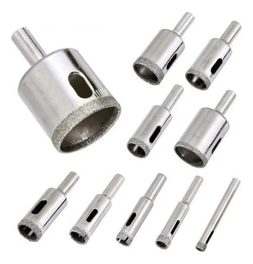 Brocas Diamantadas (Kit com 10 peças de 3mm-50mm)