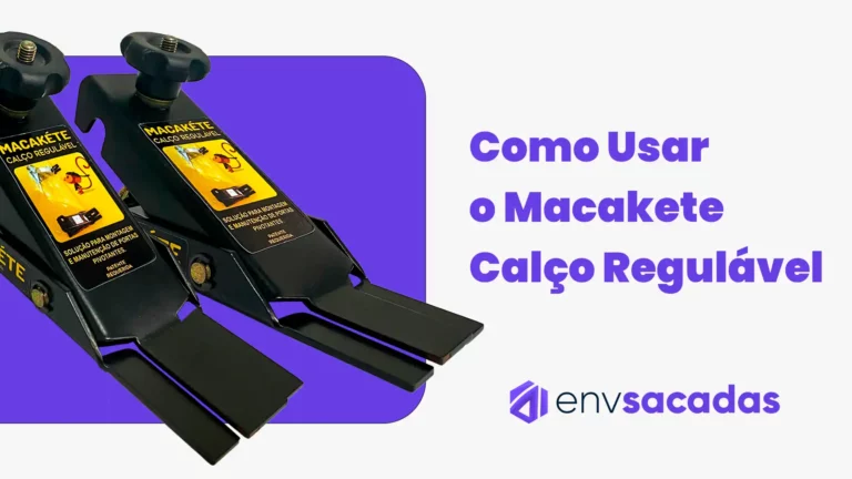 Um par de Macakétes e um título "Como Usar o Macakete Calço Regulável".