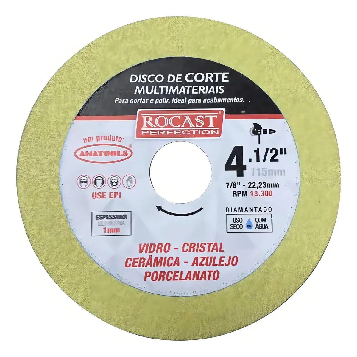 Disco de Corte Diamantado 115mm (Rocast)