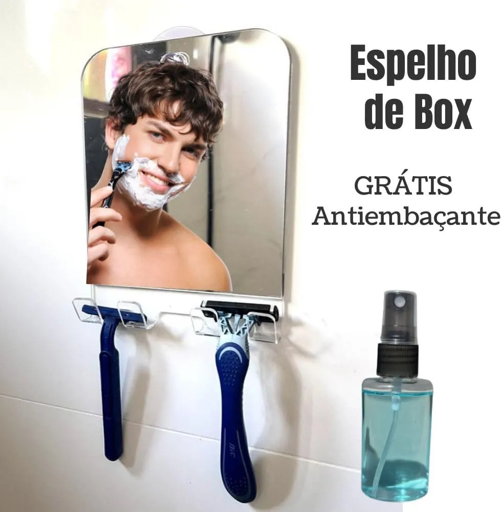 Espelho 22cm com Ventosa para Chuveiro