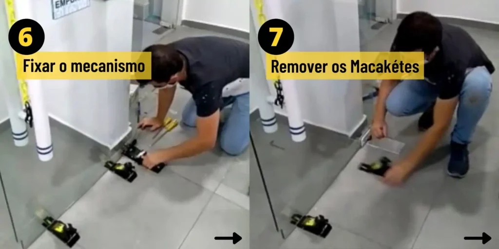 4. Faça a fixação da mola e remova os Macaketes