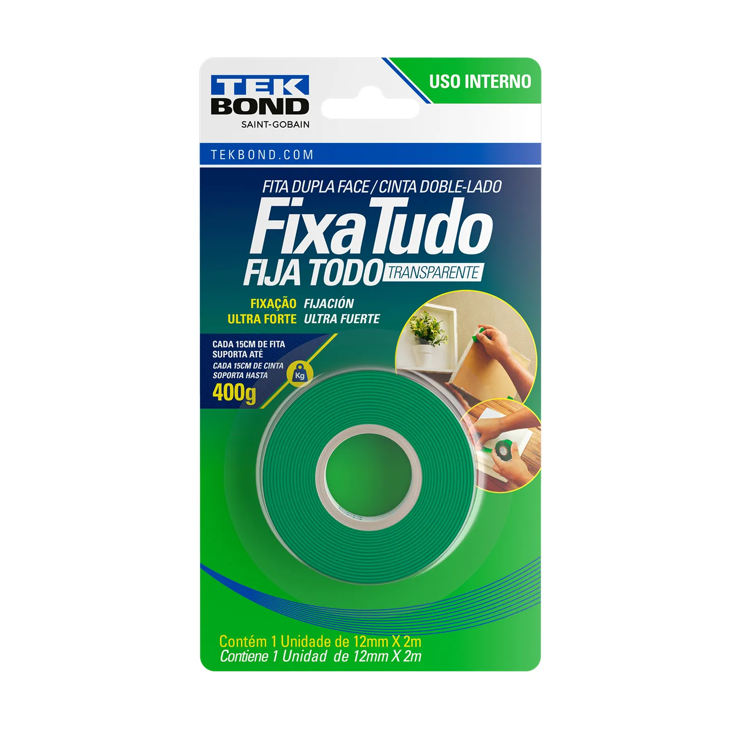Fita Dupla Face FixaTudo 2M (TekBond)