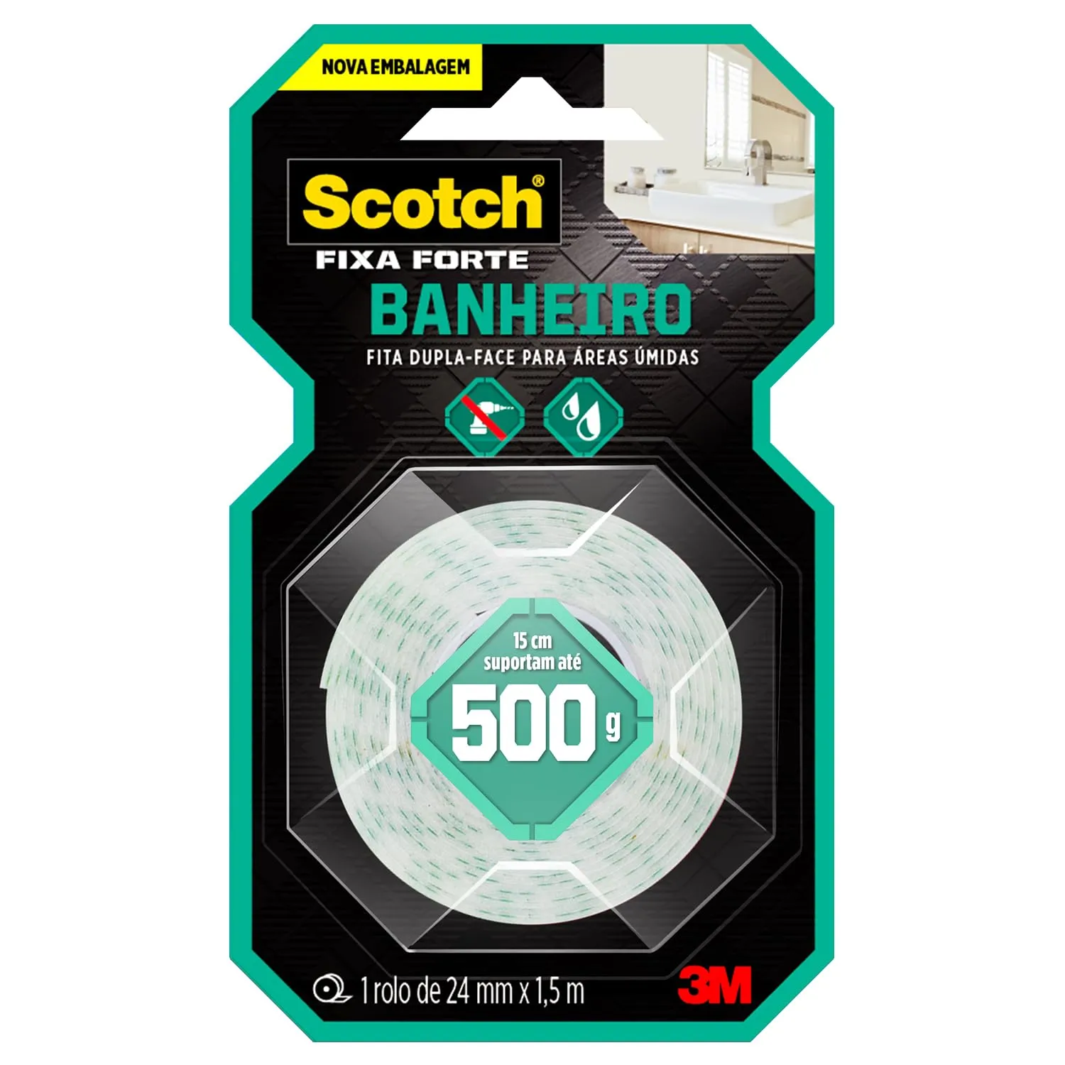 Fita Fixa Forte para Banheiro 3M (Scotch)