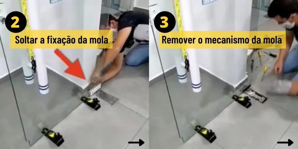 2. Solte a fixação da mola e remova a mola