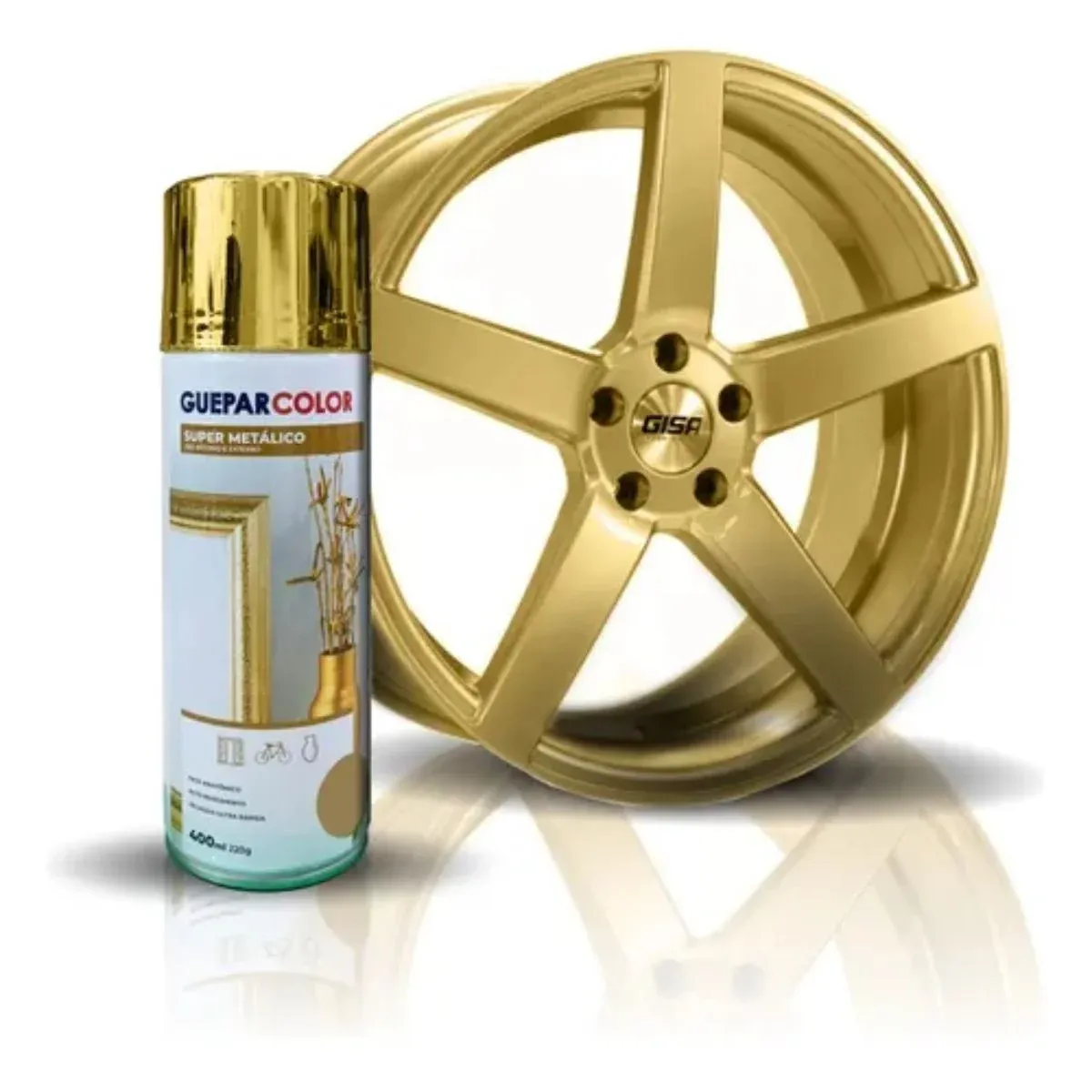 Tinta Spray Super Metálico Dourado 400mL Guepar Color
