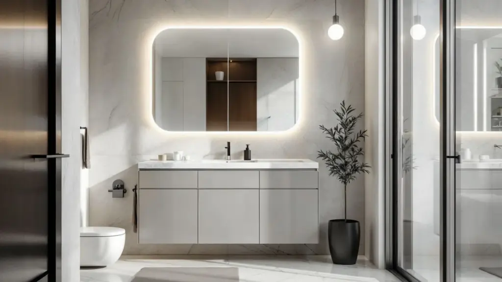 Tipos de espelho para banheiro: formatos e estilos